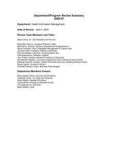Department/Program Review Summary 2006-07  Department