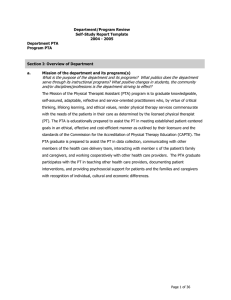 Department/Program Review Self-Study Report Template 2004 - 2005 Department PTA