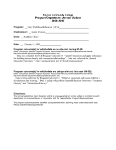 Program/Department Annual Update 2008-2009