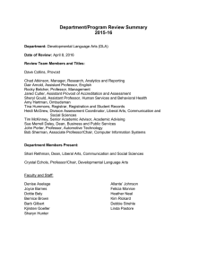 Department/Program Review Summary 2015-16