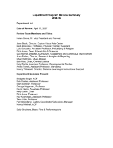 Department/Program Review Summary 2006-07