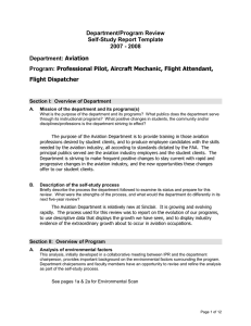 Department/Program Review Self-Study Report Template 2007 - 2008 Department: Aviation