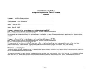 Program/Department Annual Update 2008-09