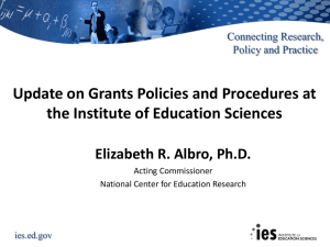 Update on Grants Policies and Procedures at Elizabeth R. Albro, Ph.D.