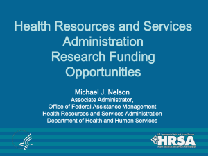 Health Resources and Services Administration Research Funding Opportunities