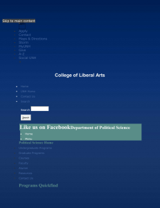 Like us on Facebook College of Liberal Arts Department of Political Science