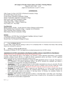 All Campus of Faculty Senate Chairs (ACCFSC): Meeting Minutes