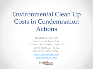 Environmental Clean Up Costs in Condemnation Actions