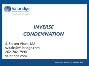 INVERSE CONDEMNATION S. Steven Vitale, MAI