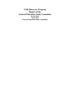 UNH Discovery Program Report of the General Education Study Committee Revised Draft