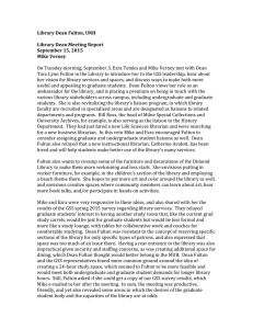 Library Dean Fulton, UNH  Library Dean Meeting Report September 15, 2015