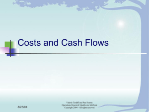 Costs and Cash Flows 8/25/04