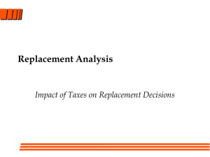 Replacement Analysis Impact of Taxes on Replacement Decisions