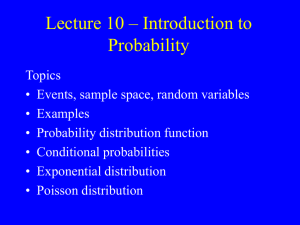 Lecture 10 – Introduction to Probability