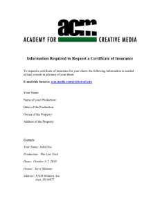 Information Required to Request a Certificate of Insurance