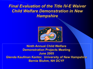 Final Evaluation of the Title IV-E Waiver Hampshire