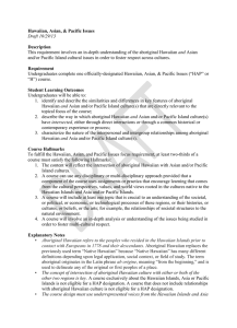 Hawaiian, Asian, &amp; Pacific Issues Description Requirement