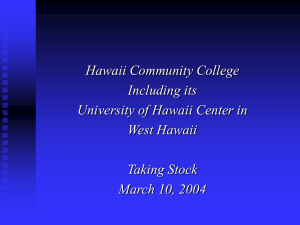 Hawaii Community College Including its University of Hawaii Center in West Hawaii