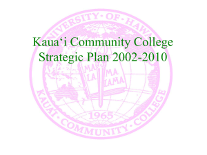 Kaua‘i Community College Strategic Plan 2002-2010