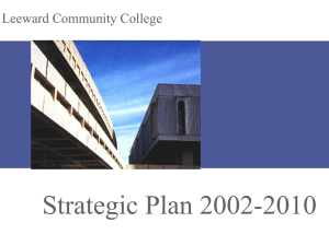 Strategic Plan 2002-2010 Leeward Community College