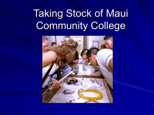 Taking Stock of Maui Community College