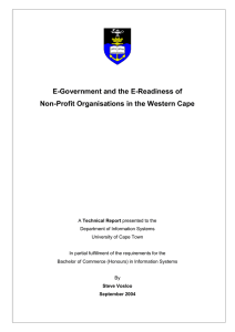 E-Government and the E-Readiness of Non-Profit Organisations in the Western Cape