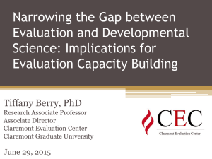 Narrowing the Gap between Evaluation and Developmental Science: Implications for Evaluation Capacity Building
