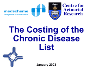 The Costing of the Chronic Disease List Centre for