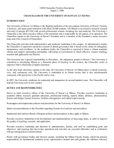 UHM Chancellor Position Description August 7, 2006