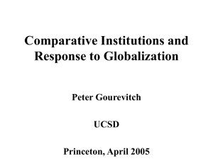 Comparative Institutions and Response to Globalization Peter Gourevitch UCSD