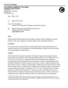 CALIFORNIA COMMUNITY COLLEGES CHANCELLOR’S OFFICE  Date:  May 5, 2011