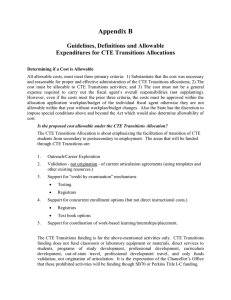 Appendix B  Guidelines, Definitions and Allowable Expenditures for CTE Transitions Allocations