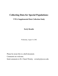 Collecting Data for Special Populations: