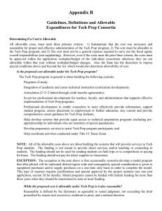 Appendix B  Guidelines, Definitions and Allowable Expenditures for Tech Prep Consortia