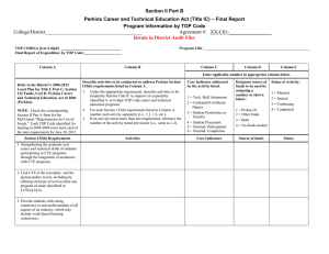 Section II Part B – Final Report Program Information by TOP Code