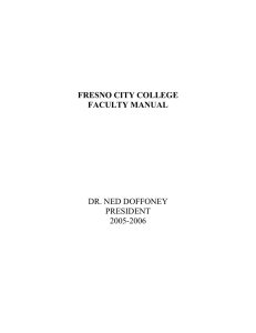 FRESNO CITY COLLEGE FACULTY MANUAL DR. NED DOFFONEY