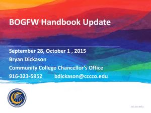 BOGFW Handbook Update