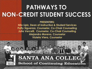 PATHWAYS TO NON-CREDIT STUDENT SUCCESS