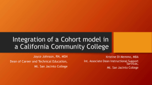 Integration of a Cohort model in a California Community College
