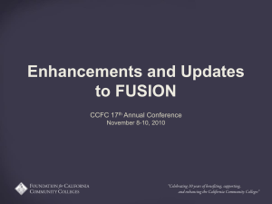 Enhancements and Updates to FUSION CCFC 17 Annual Conference