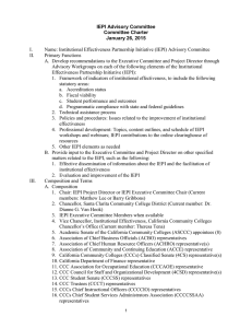 IEPI Advisory Committee Committee Charter January 26, 2015