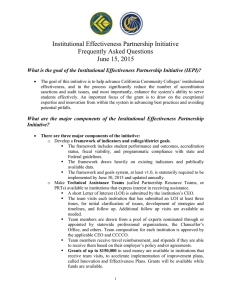 Institutional Effectiveness Partnership Initiative Frequently Asked Questions June 15, 2015