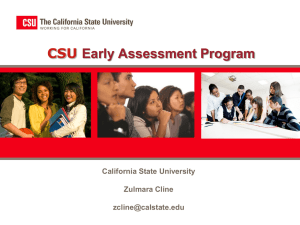 CSU Early Assessment Program California State University Zulmara Cline