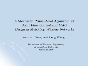 A Stochastic Primal-Dual Algorithm for Joint Flow Control and MAC