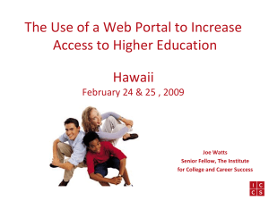 The Use of a Web Portal to Increase Hawaii
