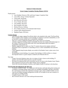 Eastern CT State University Green Campus Committee Meeting Minutes 12/23/14 People present: