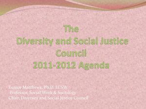 Eunice Matthews, Ph.D. LCSW Professor, Social Work &amp; Sociology