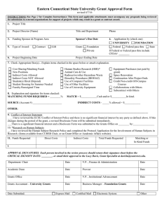 Eastern Connecticut State University Grant Approval Form  revised 4/7/16