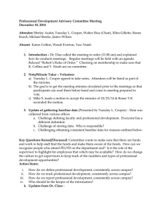 Professional Development Advisory Committee Meeting December 18, 2014 Attendee: Absent: