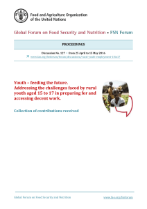 Youth – feeding the future. Addressing the challenges faced by rural